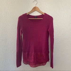 LUCKY BRAND  Sweater Lace and Sheer bottom…